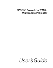 Epson 7700p User Manual
