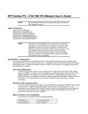 HP Pavilion 8800 HP Pavilion PC's - (English) V.90 56K PCI Modem User's Guide
