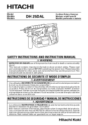 Hitachi DH25DAL Instruction Manual