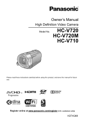 Panasonic HC-V720K Owners Manual