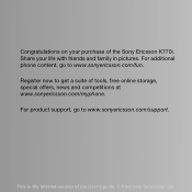 Sony Ericsson K770i User Guide