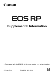 Canon EOS RP Supplemental Information