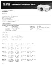 Epson G5200WNL Installation Reference Guide