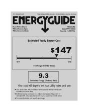 Frigidaire FFTH142WA2 Energy Guide