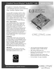 HP Pavilion 6600 HP Pavilion PC's - Creative Sound Blaster AudioPCI 128 Model CT5801 Data Sheet