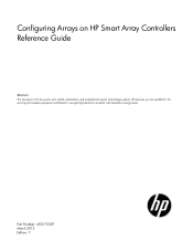 HP ProLiant ML350p Configuring Arrays on HP Smart Array Controllers Reference Guide