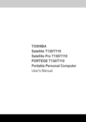 Toshiba Satellite Pro T130 PST3BC-00T00T Users Manual Canada; English
