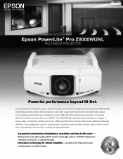 Epson PowerLite Pro Z8000WUNL Product Brochure
