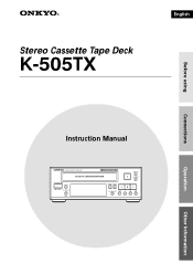 Onkyo K-505TX Owner Manual