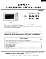 Sharp R-401FW Service Manual
