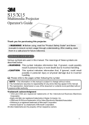 3M X15 Operation Guide