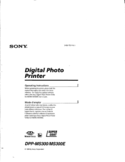 Sony DPP-MS300 Operating Instructions