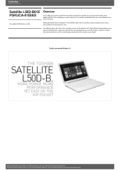 Toshiba Satellite L50 PSKUCA-01E00S Detailed Specs for Satellite L50 PSKUCA-01E00S AU/NZ; English