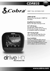 Cobra CDR 835 CDR 835 Features and Specs