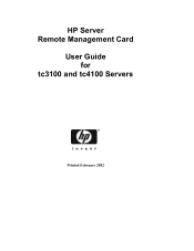 HP Tc4100 hp server remote management card user guide