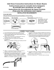 Whirlpool WED49STB Instruction Sheet