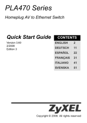 ZyXEL PLA470 v2 Quick Start Guide