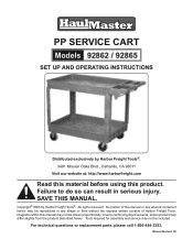Harbor Freight Tools 92862 User Manual