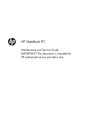 HP SlateBook 14-p000 HP SlateBook PC Maintenance and Service Guide