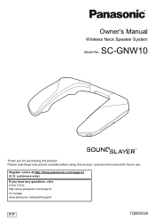 Panasonic SC-GNW10 Owners Manual