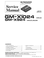 Pioneer GM-X924 Service Manual