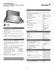 Thermador HPCN48WS Product Spec Sheet