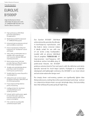 Behringer B1500XP Product Information Document