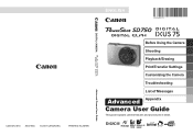 Canon PowerShot SD750 Silver PowerShot SD750 / DIGITAL IXUS 75 Camera User Guide Advanced