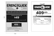 RCA RFR9211 Energy Label