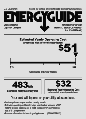 Whirlpool LTE5243DQ Energy Guide