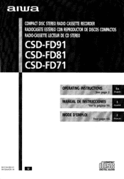 AIWA CSD-FD91 Operating Instructions