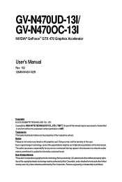 Gigabyte GV-N470UD-13I Manual