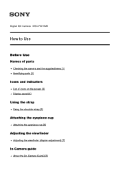 Sony DSC-RX10M3 Help Guide Printable PDF