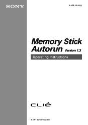 Sony PEG-S320 Memory Stick Autorun v1.3 Operating Instructions
