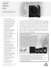 Behringer NEKKST K10S Product Information