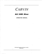 Carvin MX2488 Instruction Manual