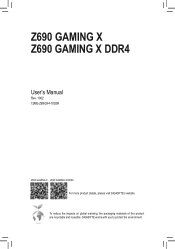 Gigabyte Z690 GAMING X User Manual