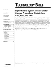 HP Professional 6000 Highly Parallel System Architecture for Compaq Professional Workstations 5100, 6000, and 8000