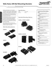 Lantronix WMBV Wall Rack DIN Rail Mounting Brackets Datasheet PDF 440.66 KB