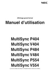 NEC P404 Users Manual - French