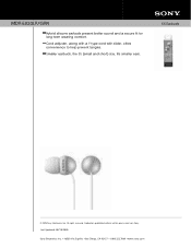 Sony MDR-EX33LP Marketing Specifications (Green)