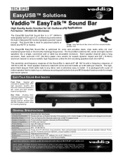 Vaddio EasyTalk Sound Bar EasyTalk Sound Bar Tech Spec