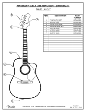 Fender Kingmantrade ASCE Dreadnought Fender Acoustic Guitar Service Manual
