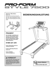 ProForm Style 7500 Treadmill German Manual