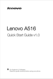 Lenovo A516 (English) Quick Start Guide - Lenovo A516 Smartphone