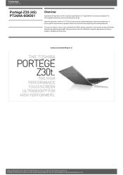 Toshiba Portege Z30 PT24AA-00X001 Detailed Specs for Portege Z30 PT24AA-00X001 AU/NZ; English
