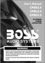 Boss Audio CPBK3.5 User Manual in English