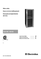 Electrolux E24WC160ES Use and Care Manual