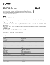 Sony MDR-EX110AP Marketing Specifications (Purple)