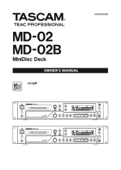 TASCAM MD-02B Owners Manual